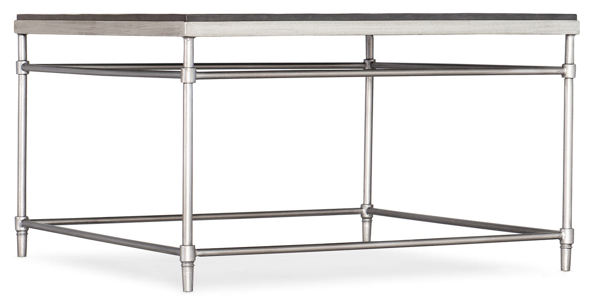 a table with metal legs