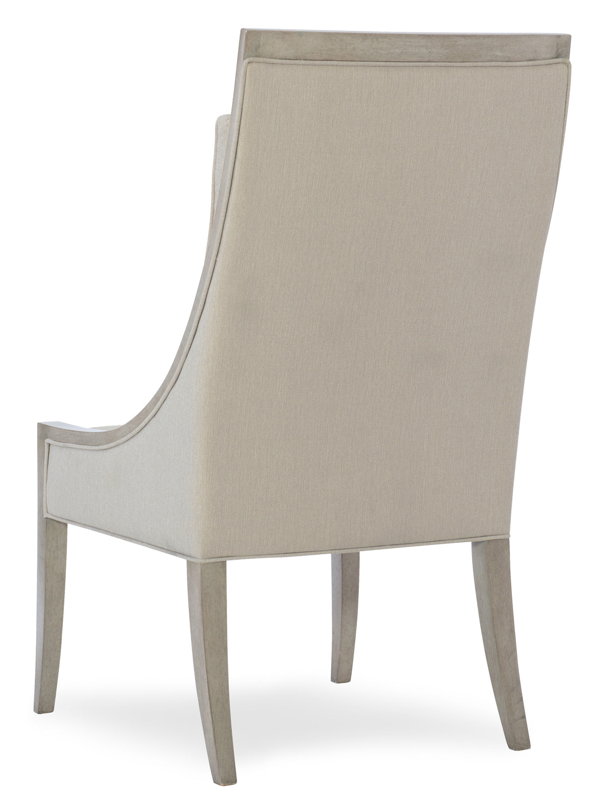 a white chair with wooden legs