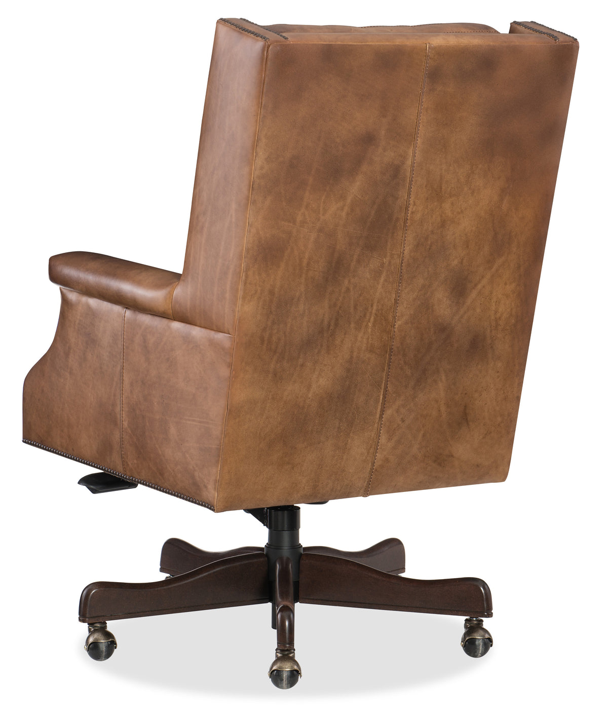 a brown leather office chair