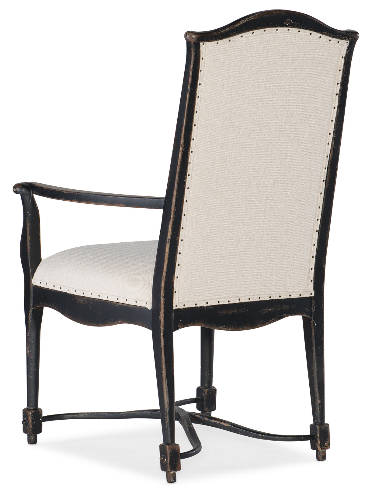 a chair with a white cushion