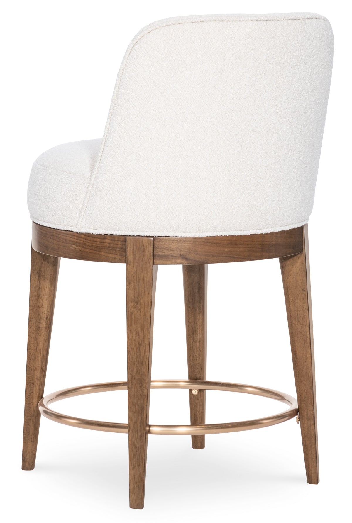 a white chair with gold legs