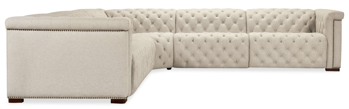 a white couch with buttons