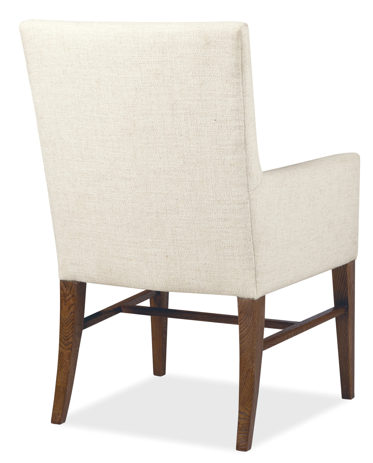 a white chair with wooden legs