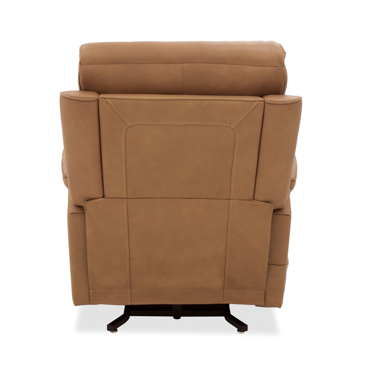 a brown leather recliner chair