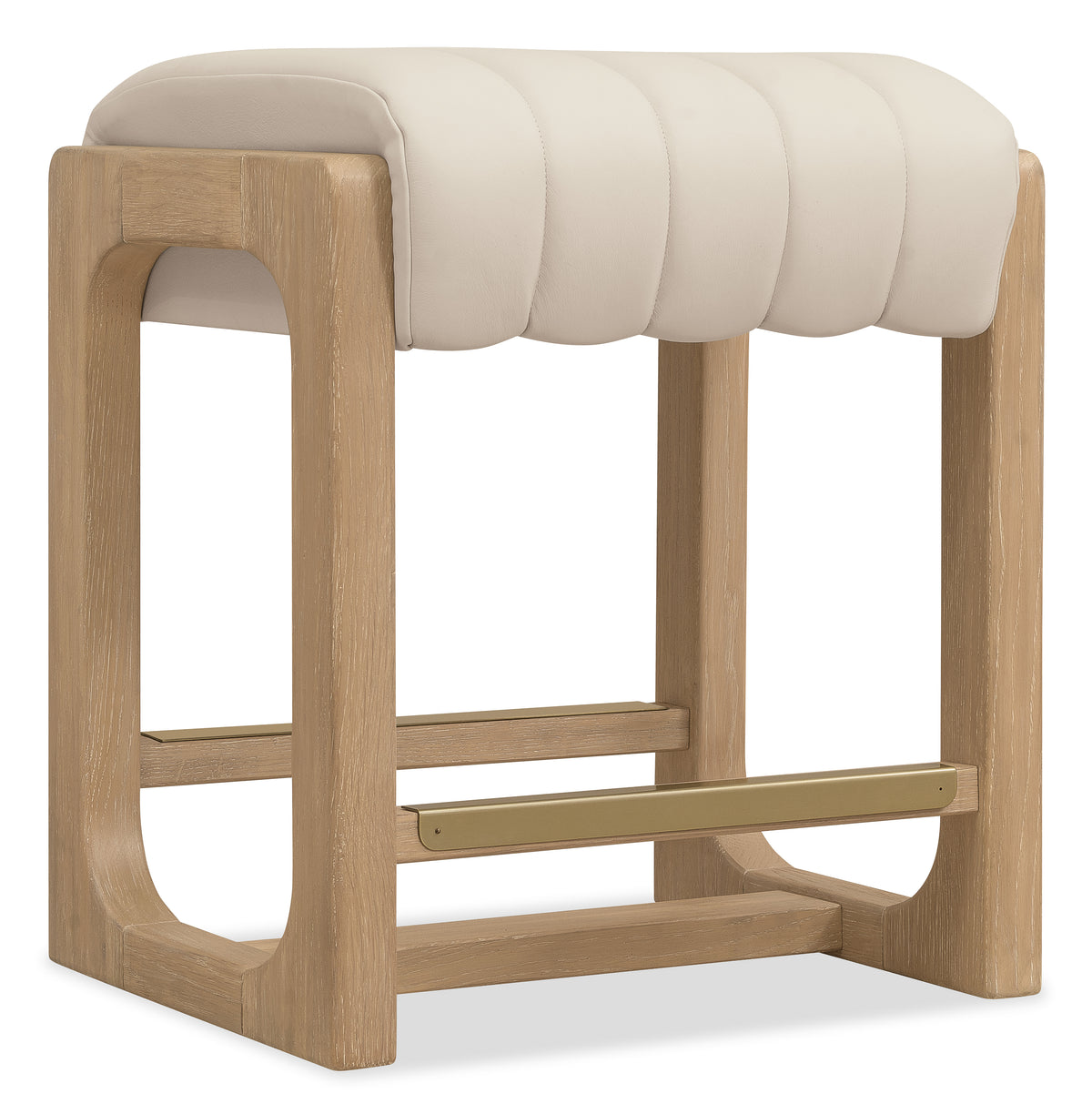 a stool with a white cushion