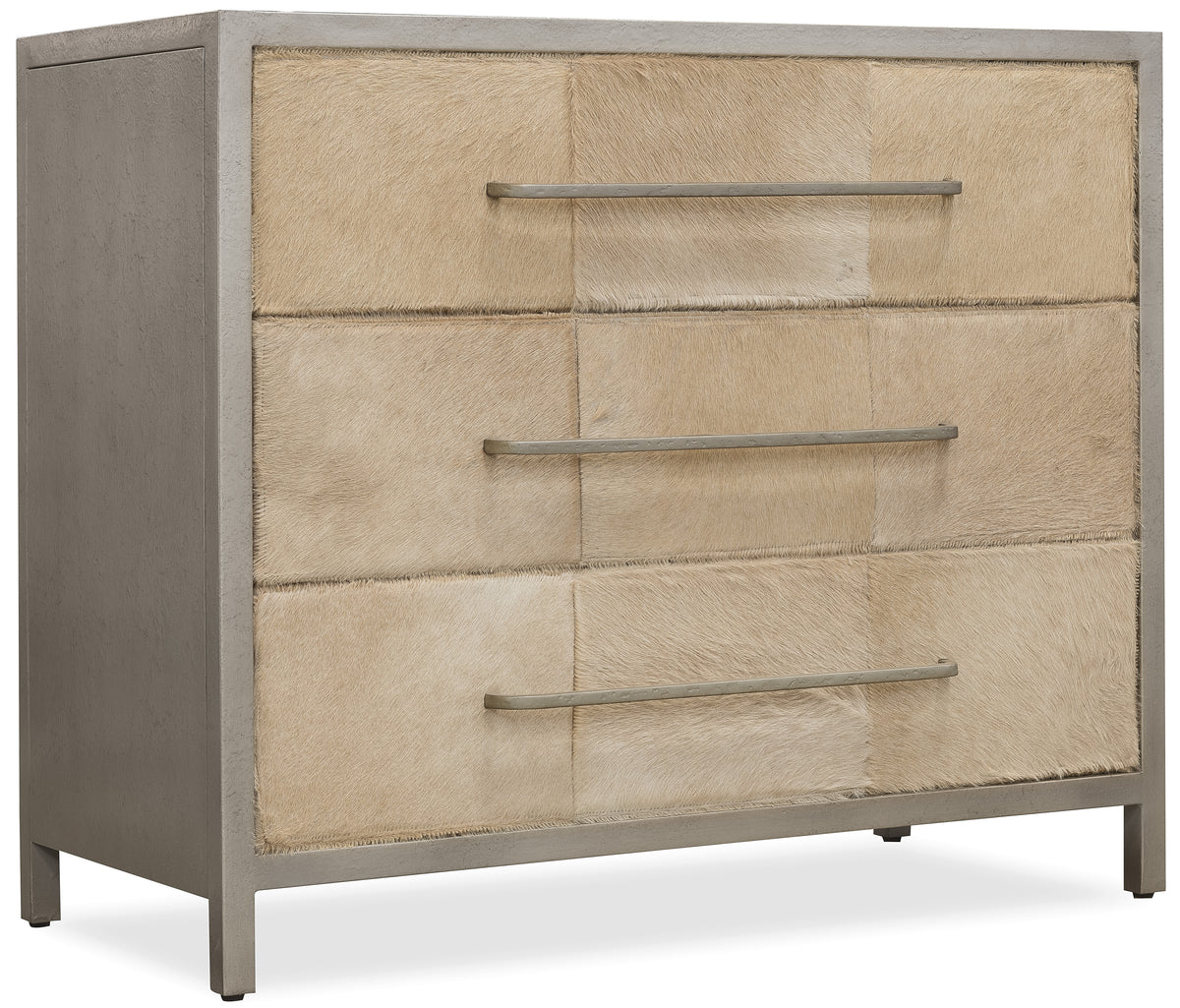 a chest of drawers with a metal frame