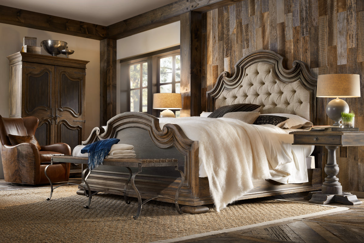 a bed in a room