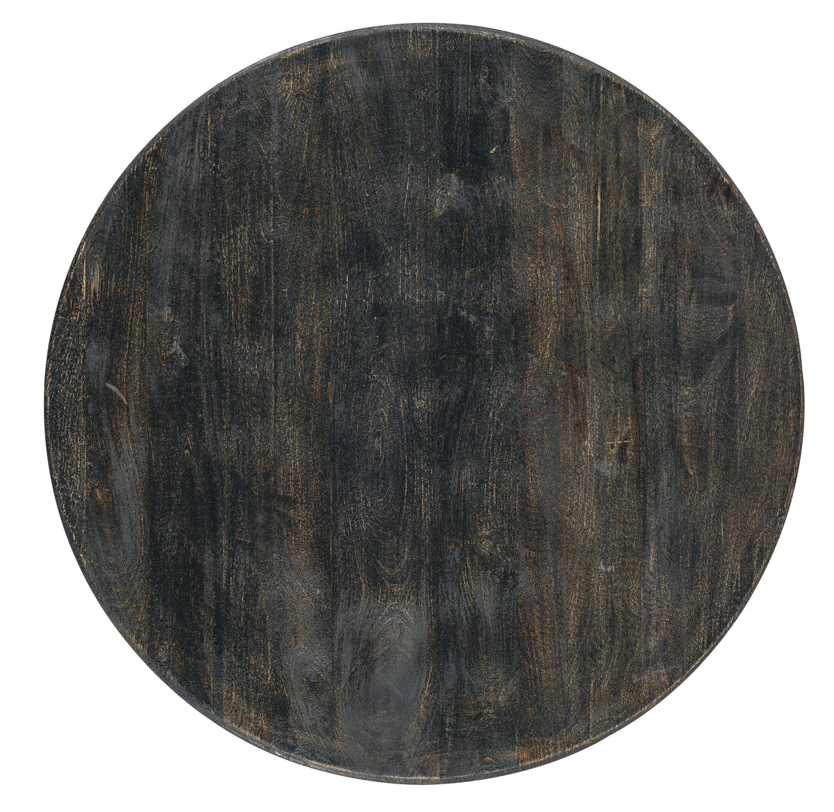 a black circle with brown specks