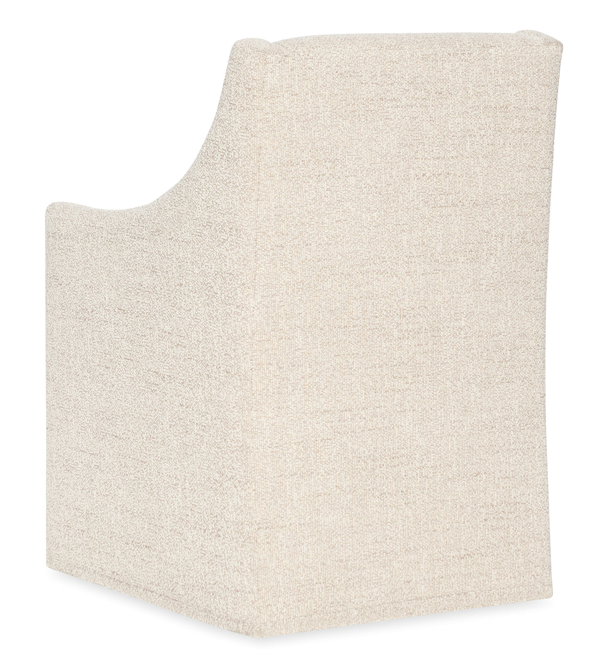 a white chair with a curved corner