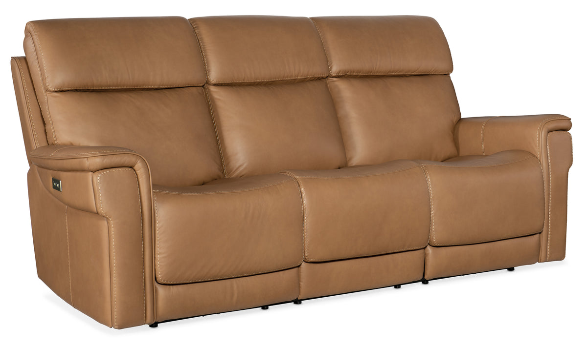 a brown leather couch with white background