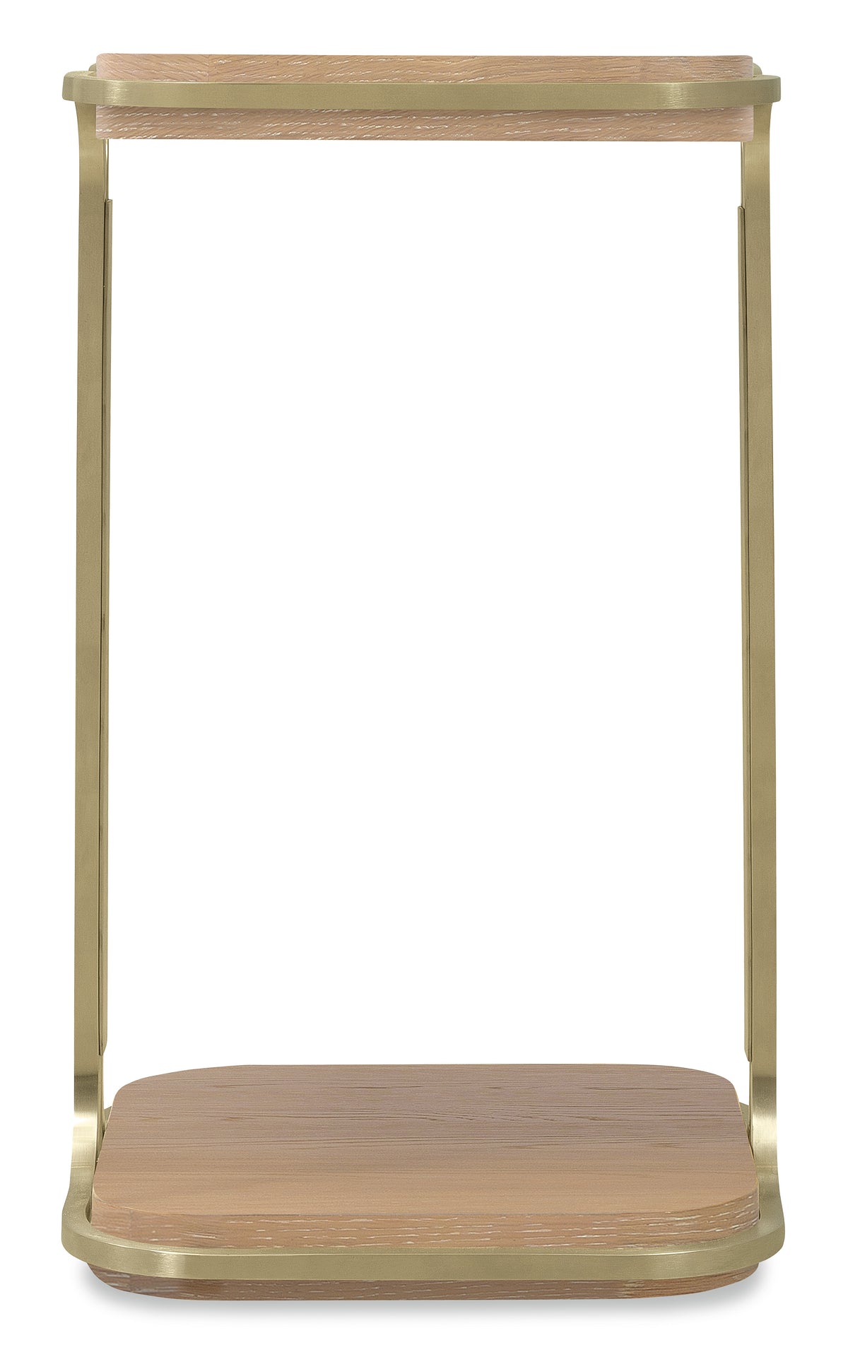 a wooden shelf with a white background