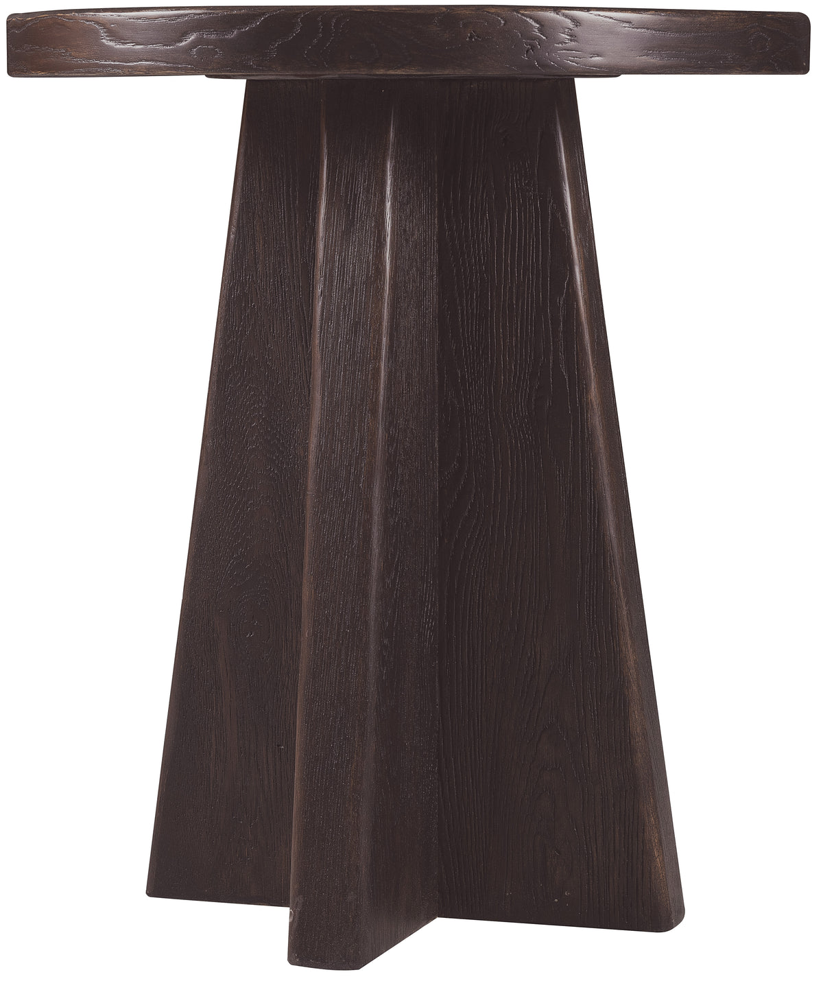 a wooden stand with a white top
