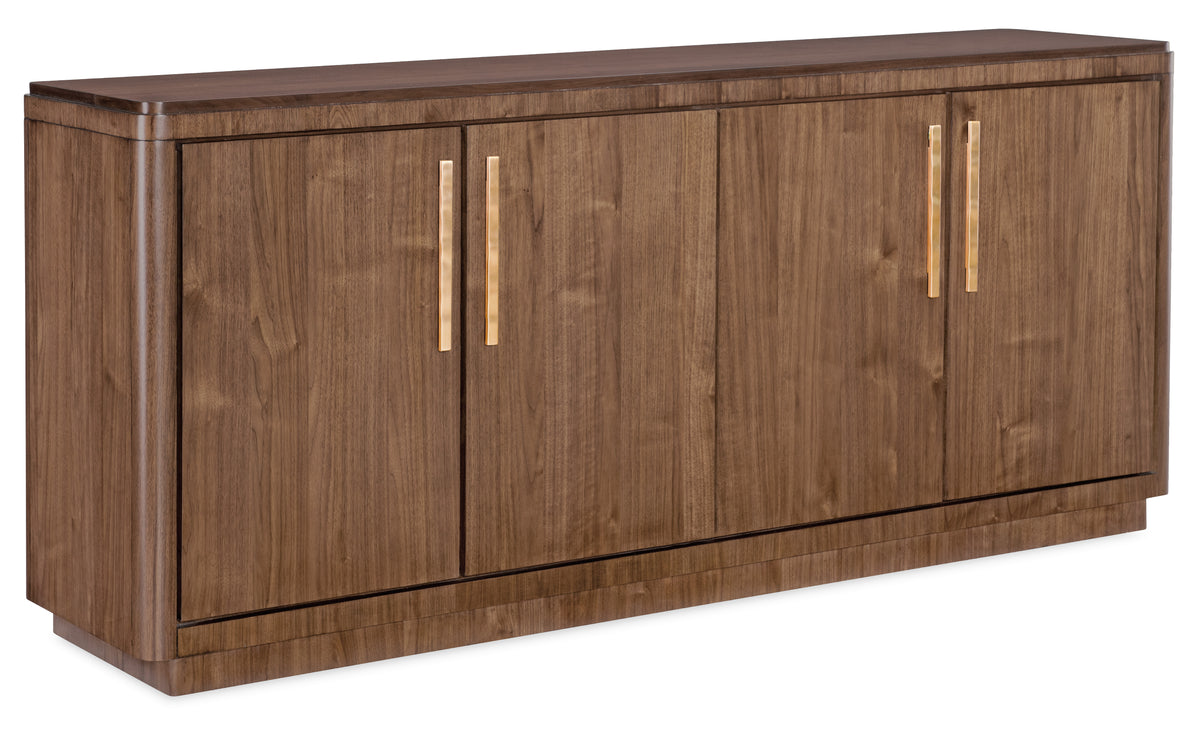 a brown wooden cabinet with handles