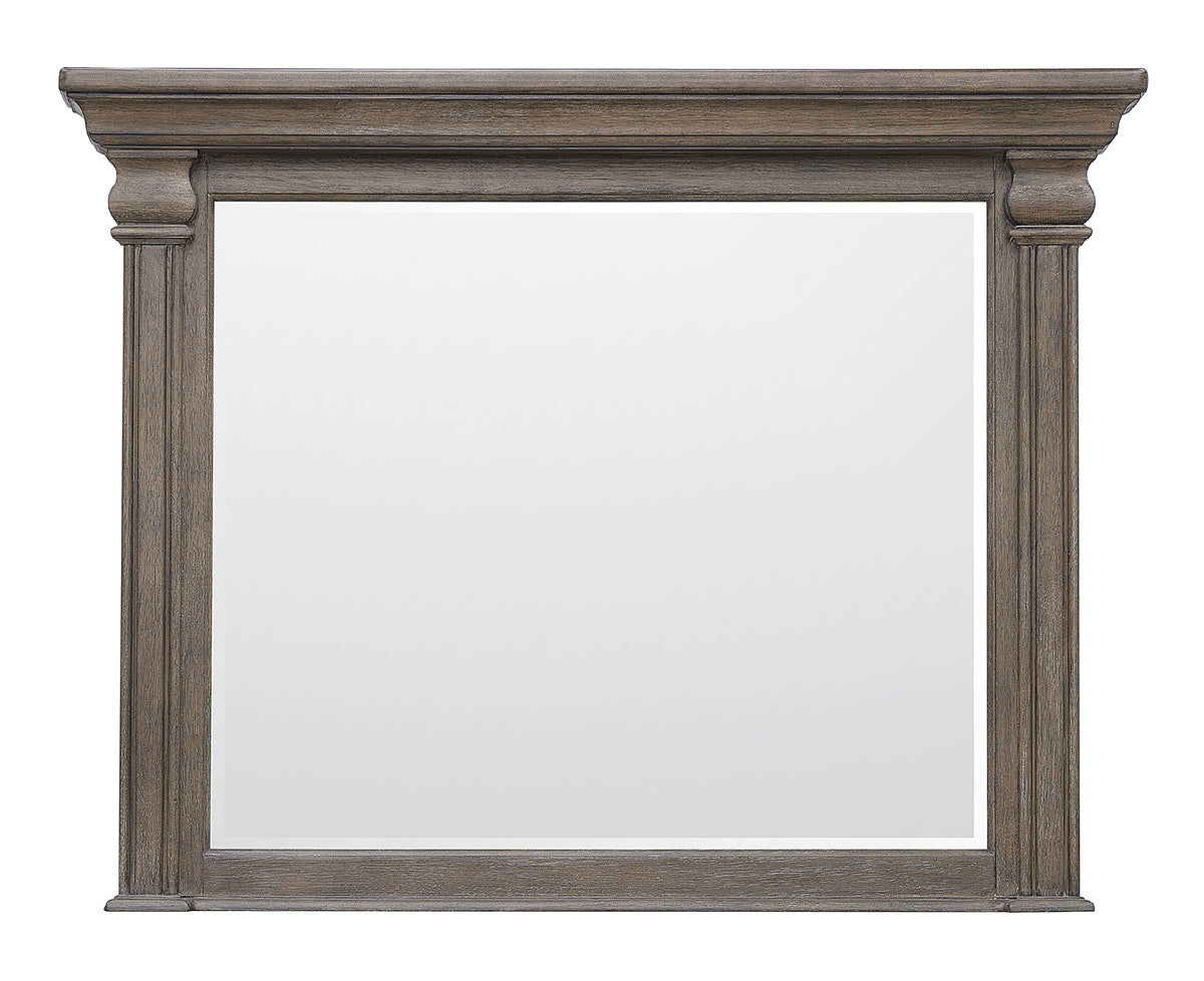 a wooden frame with a white background