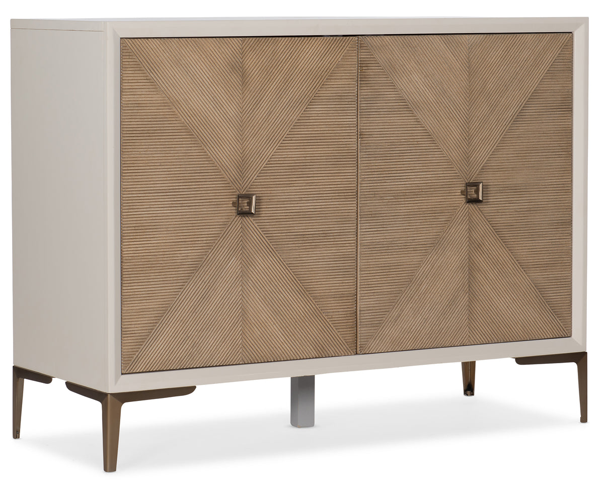 a white and brown cabinet