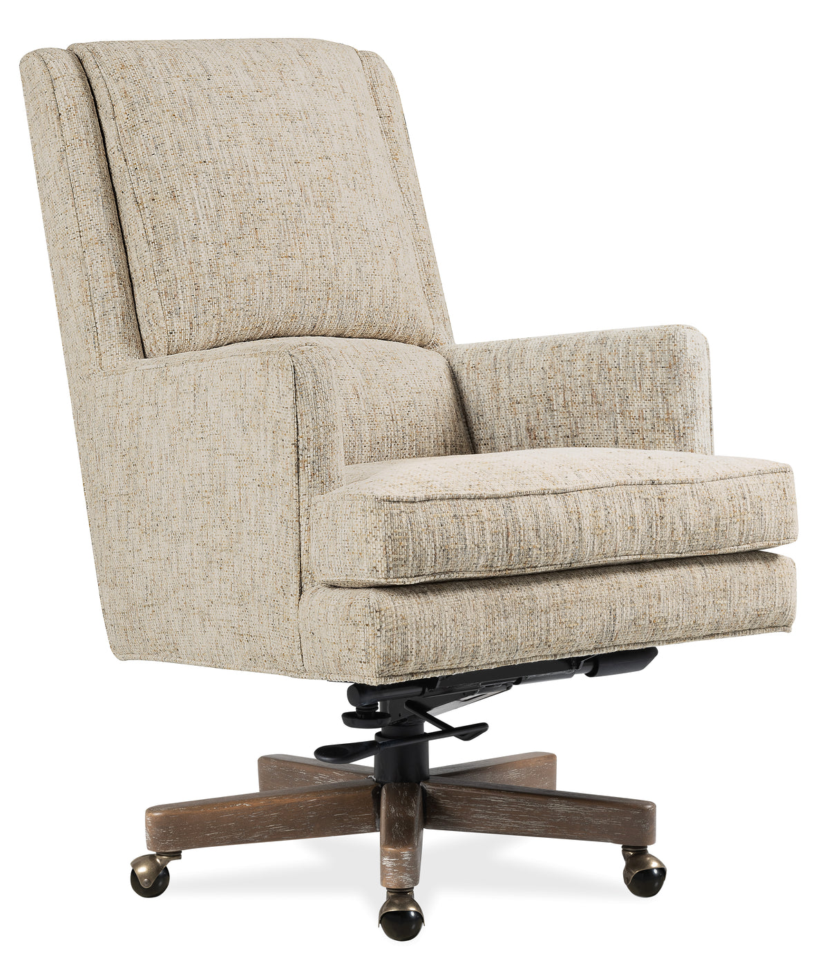 a white chair with a wooden base