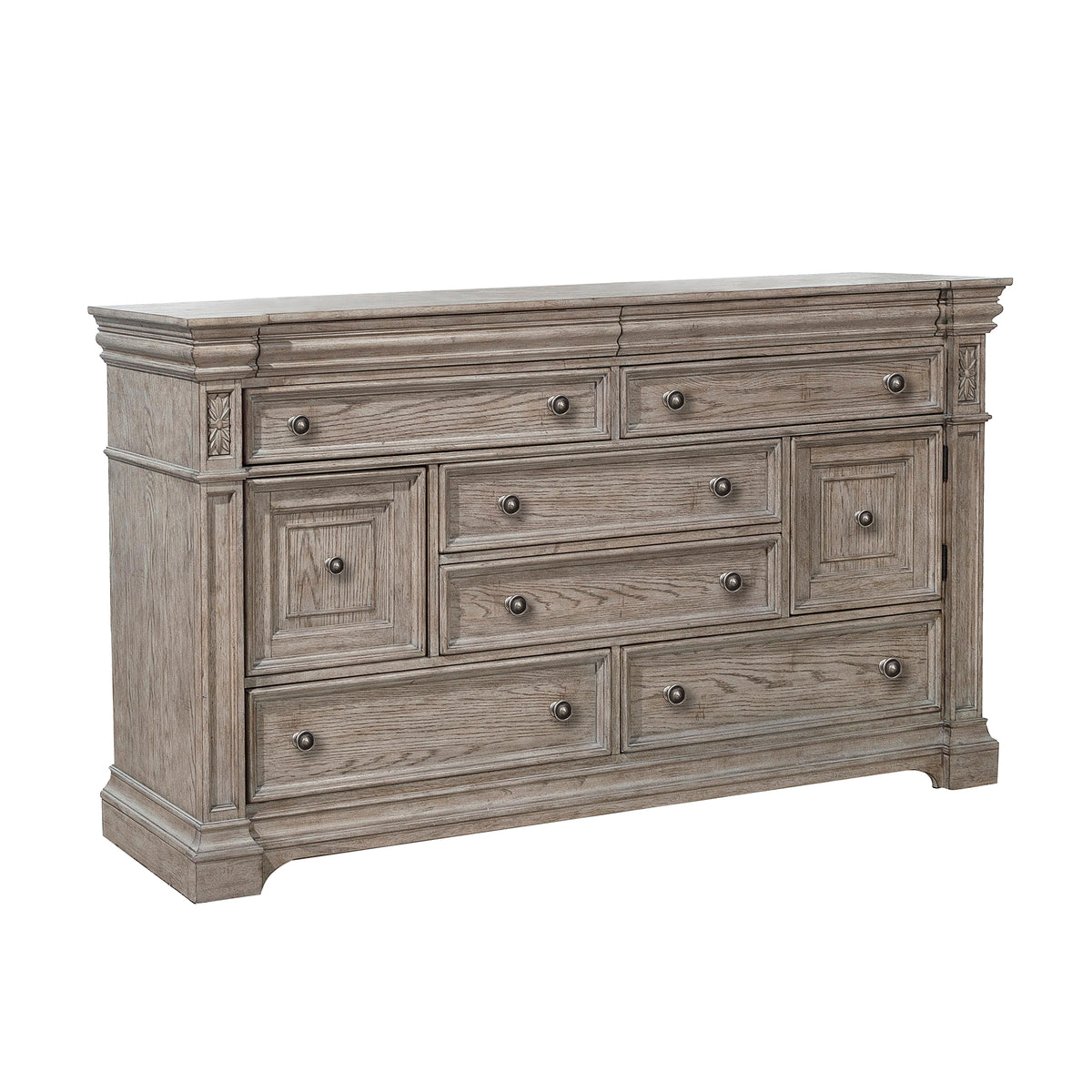 a wooden dresser with drawers