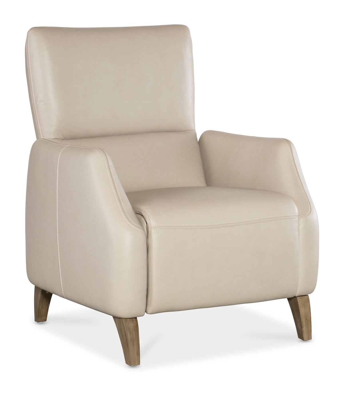 a white chair with wooden legs