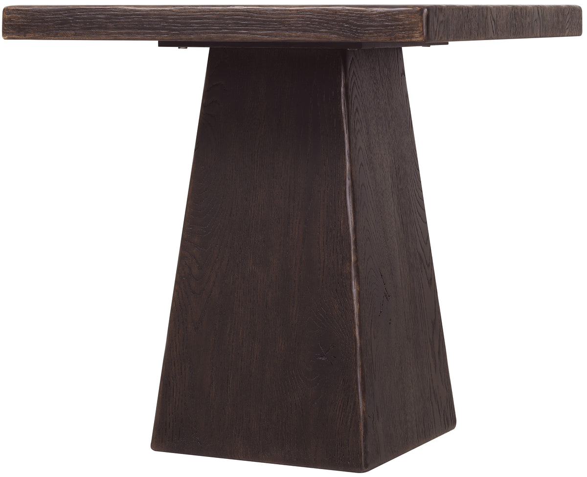 a wooden table with a white background