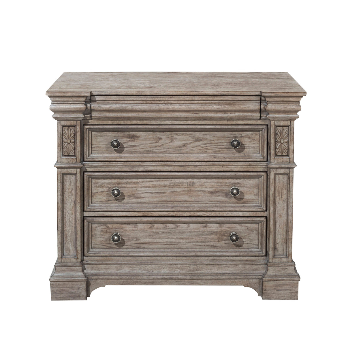 a wooden dresser with four drawers