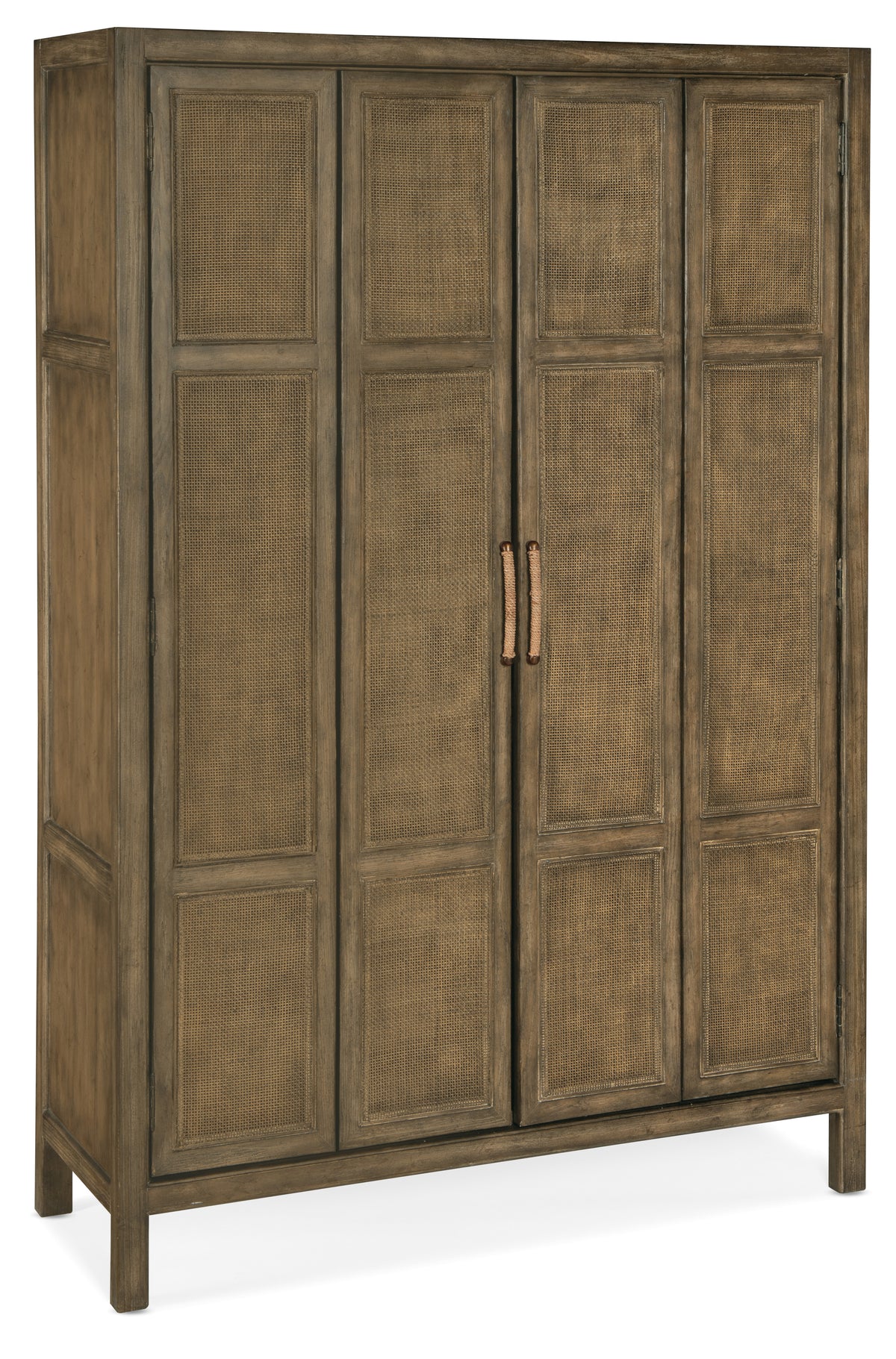 a brown cabinet with doors