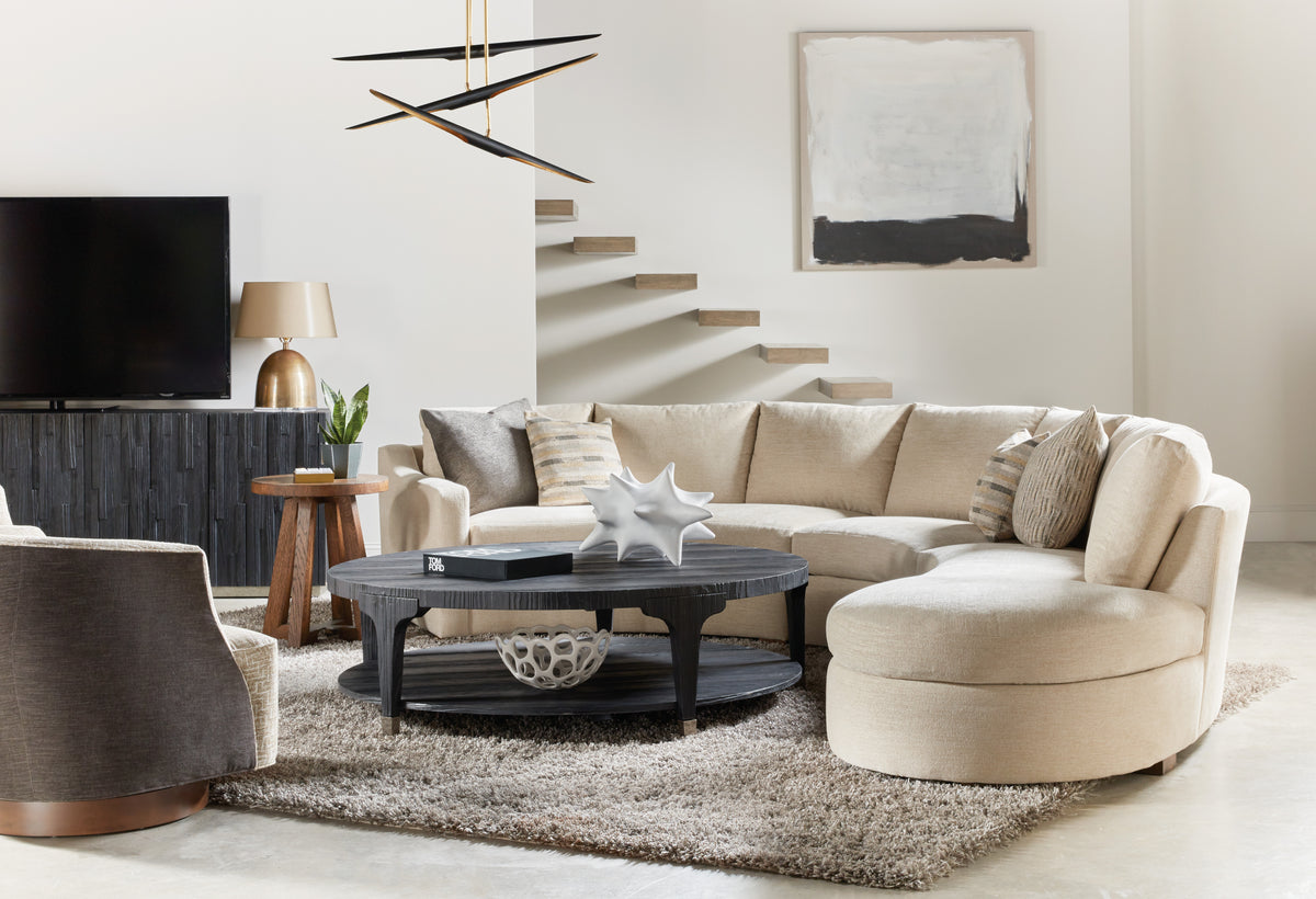 a living room with a couch and a coffee table