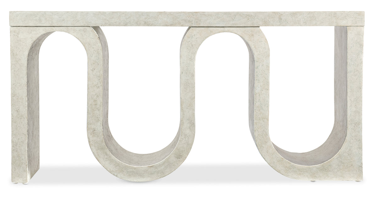 a white table with curved lines