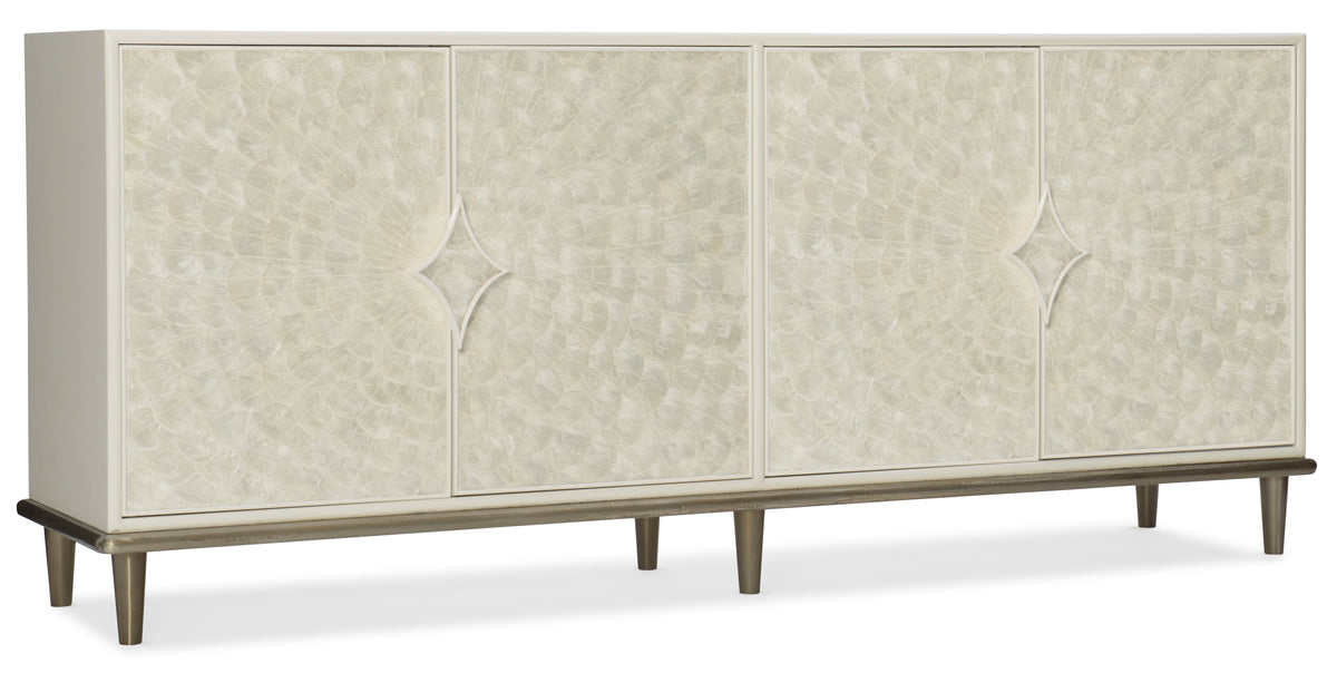 a white cabinet with a diamond design