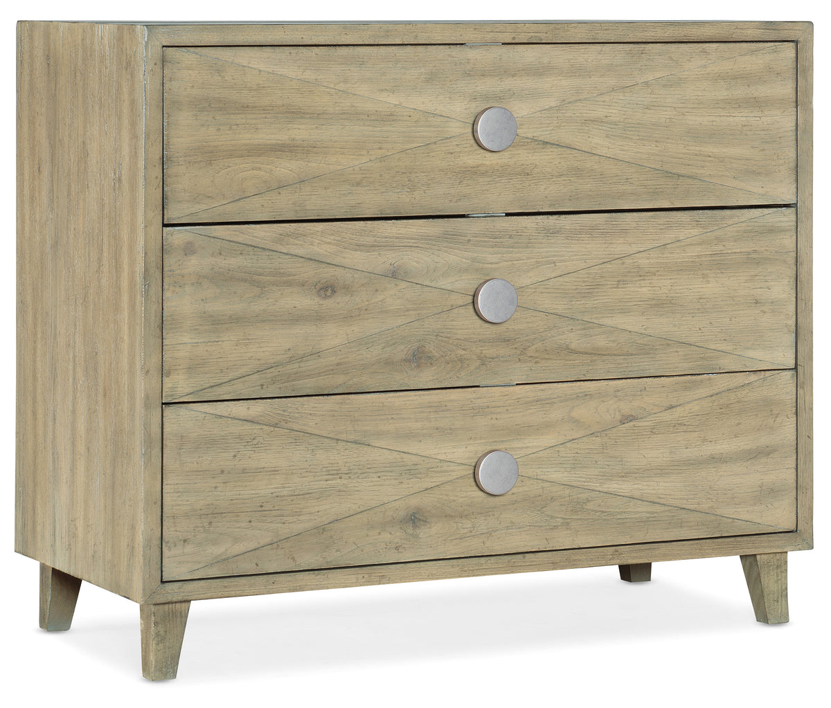 a wooden dresser with three drawers