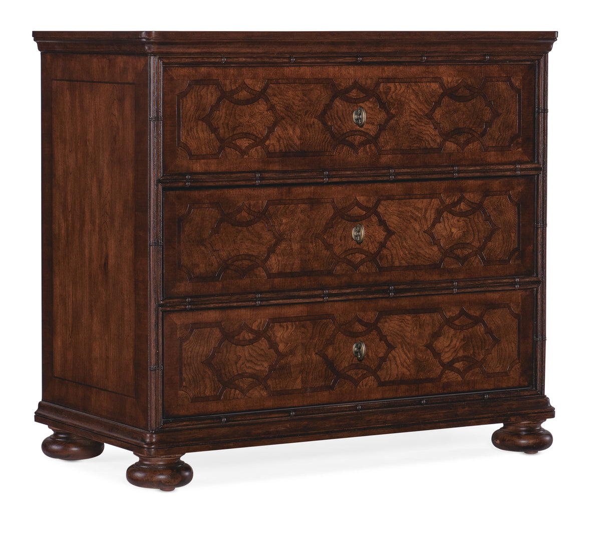 a brown chest of drawers