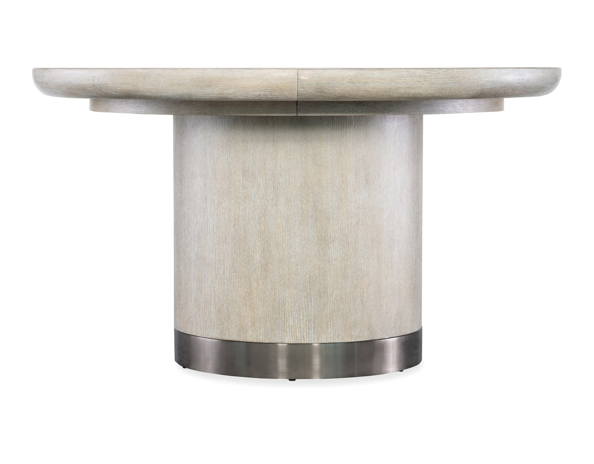 a round table with a metal base