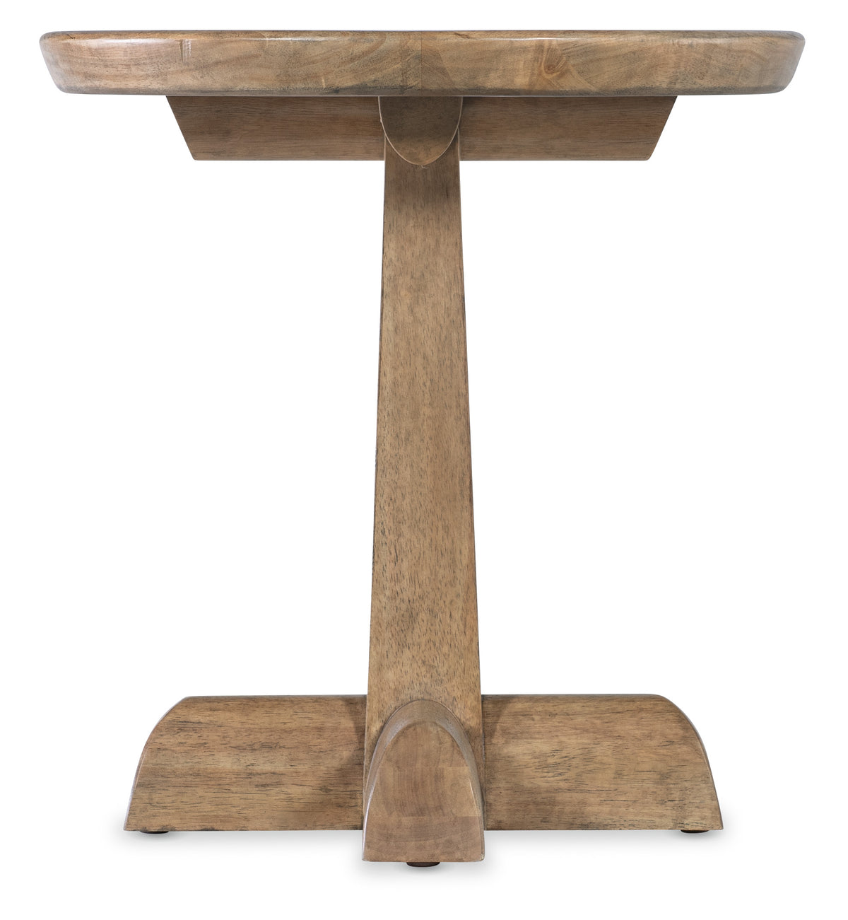 a wooden table with a white background