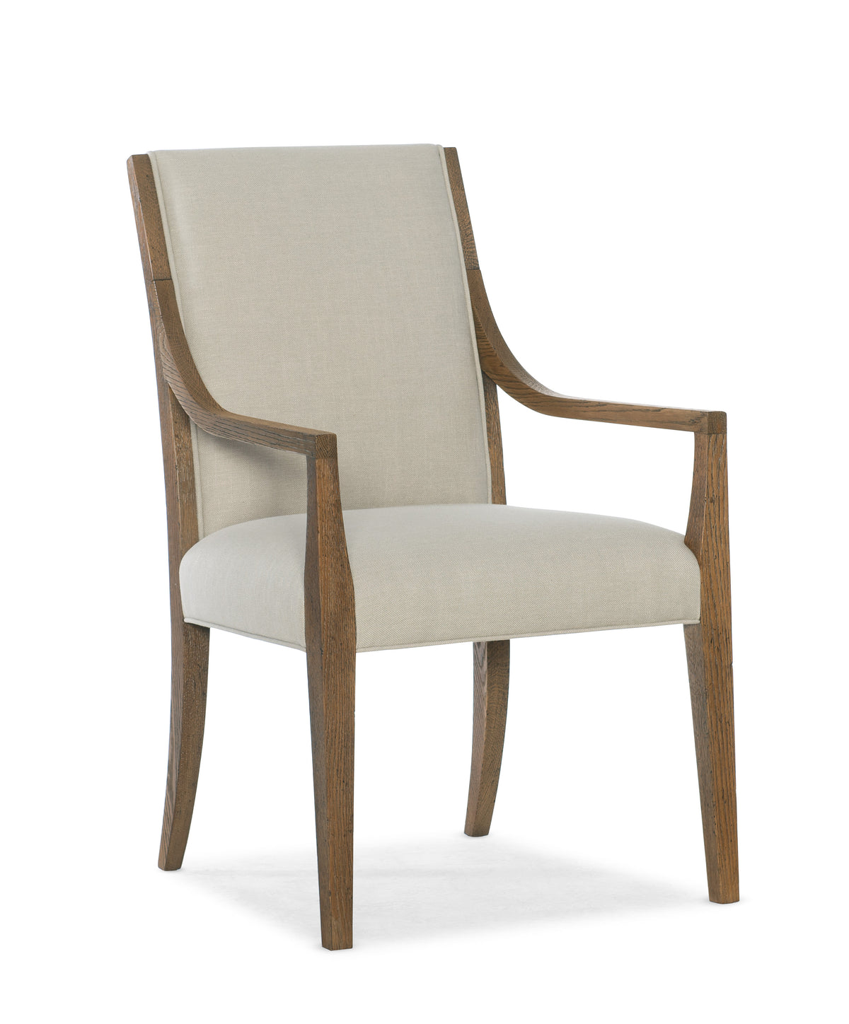a white chair with wooden legs
