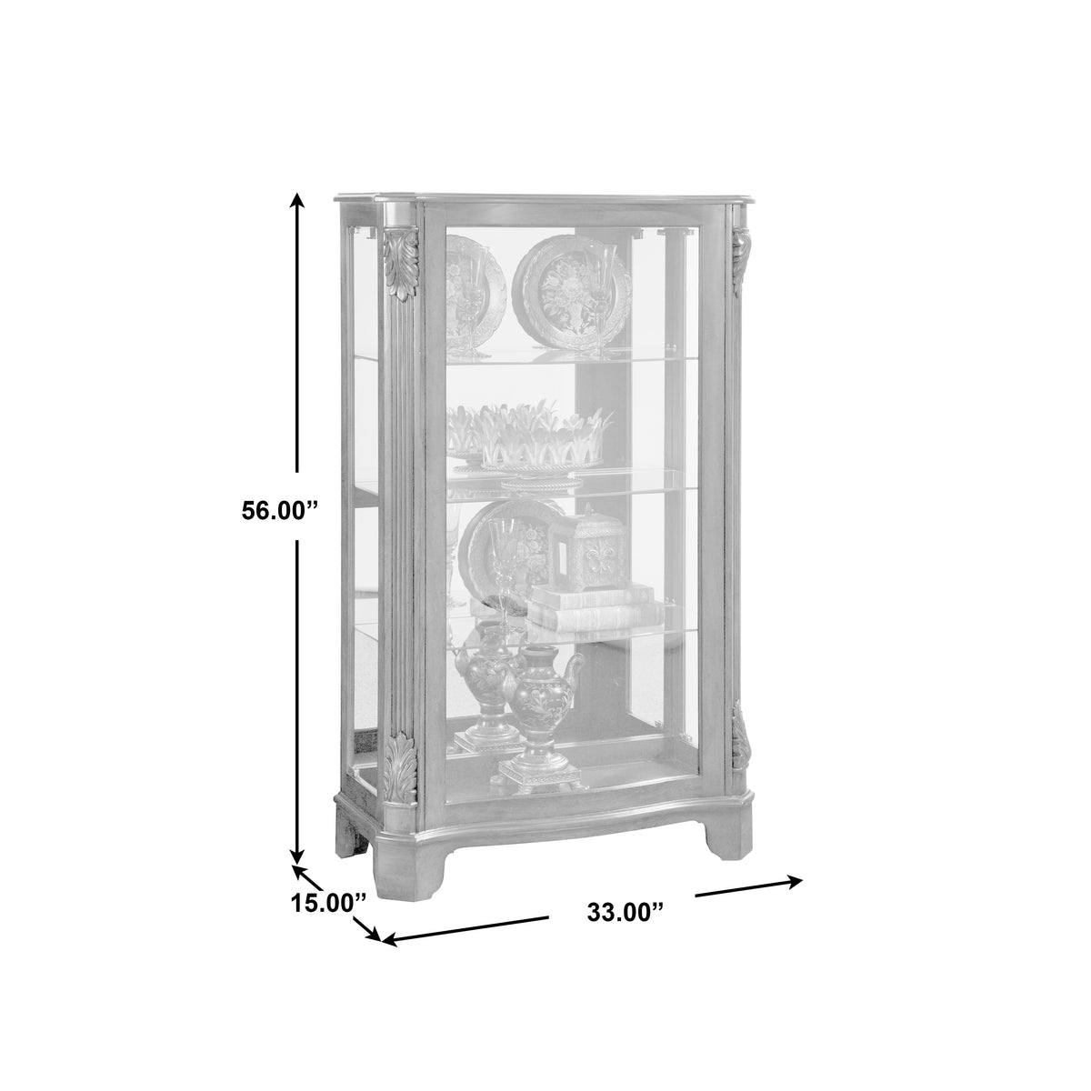 a tall glass display case with a glass door