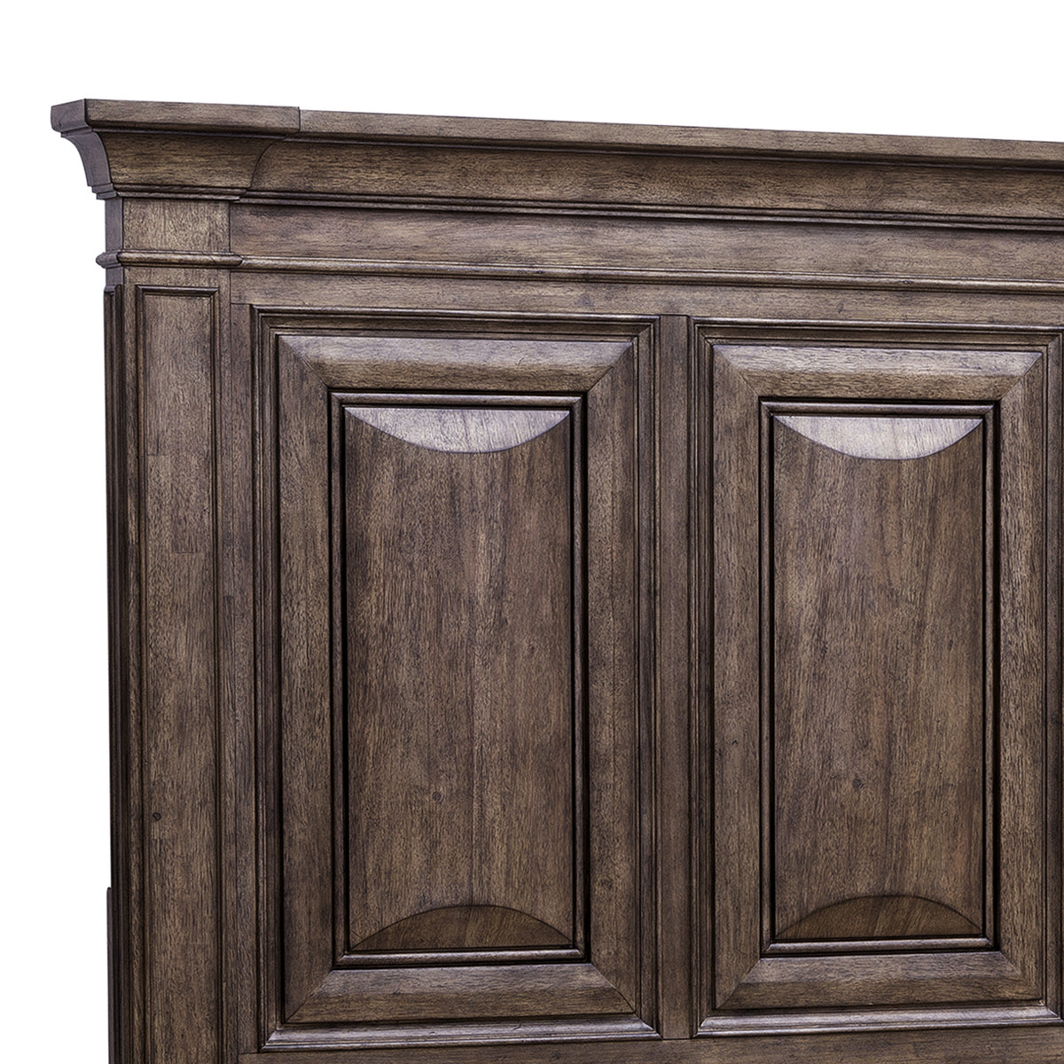 a close up of a wood headboard