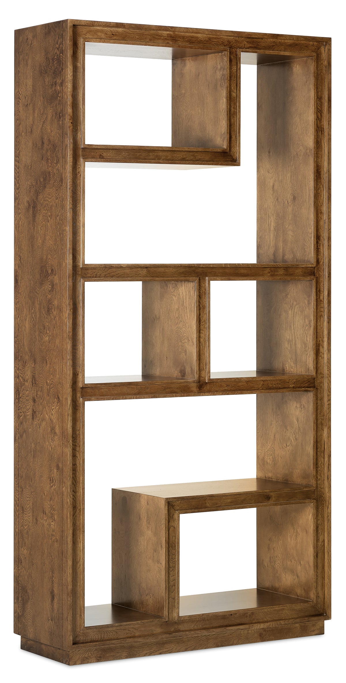 a wooden shelf with shelves