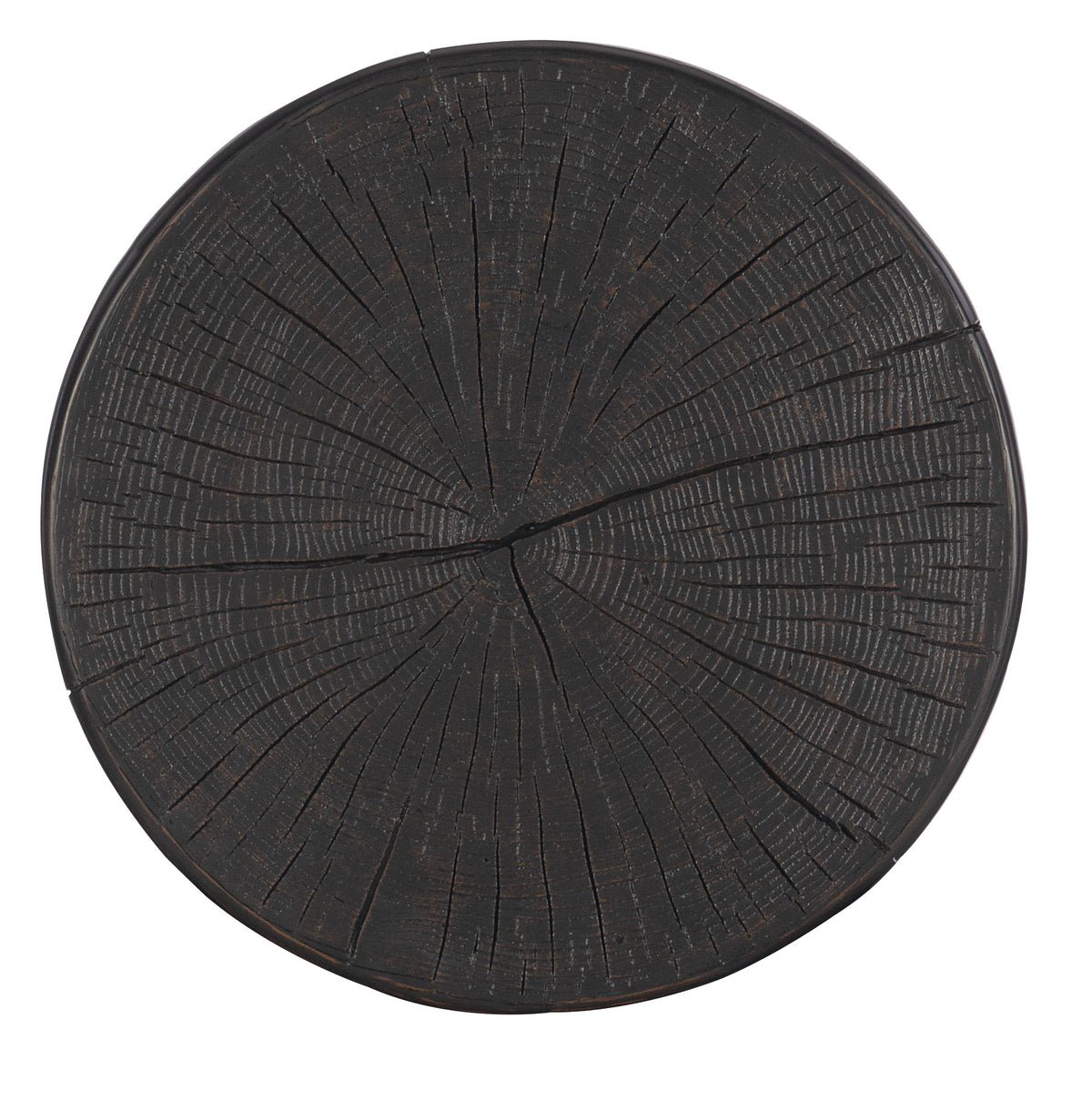 a black circular object with cracks