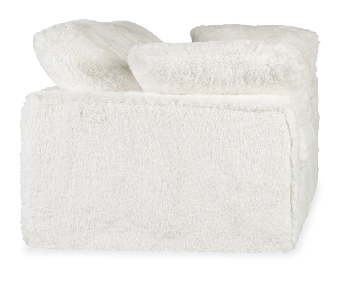 a white fluffy pillow on a white background