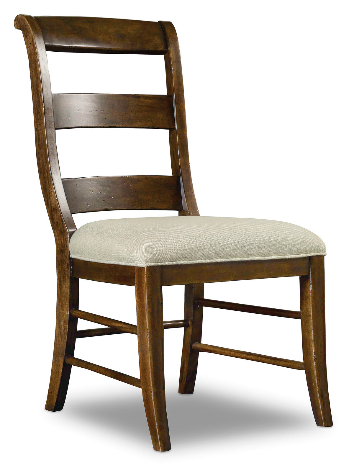a wooden chair with a cushion