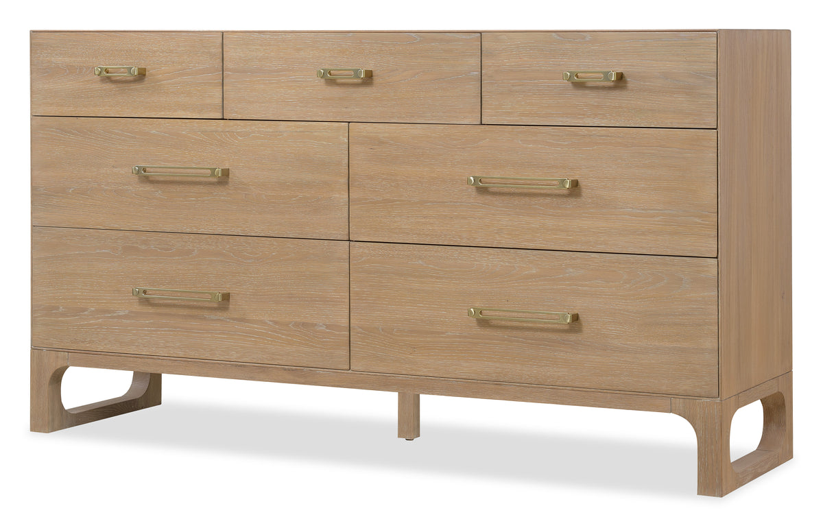 a wooden dresser with drawers