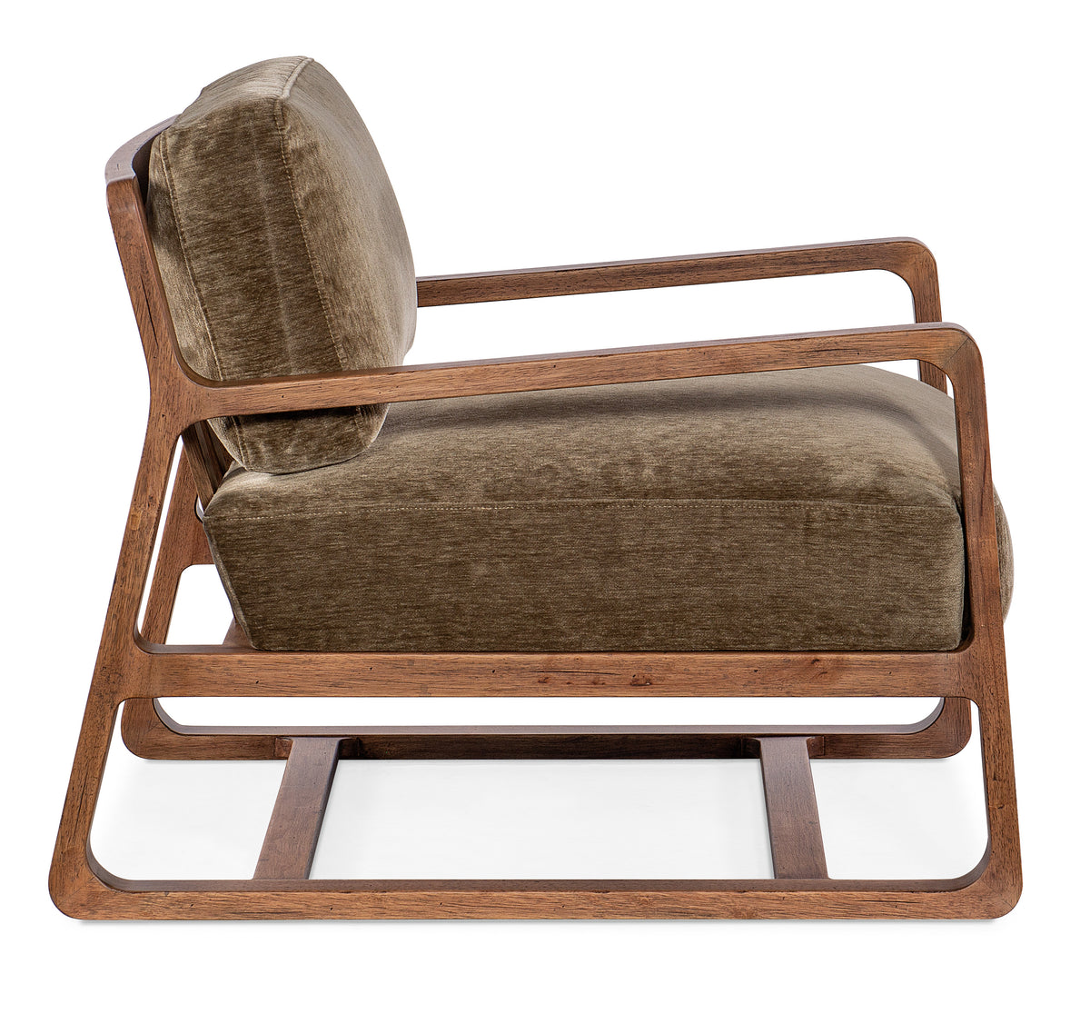 a brown chair with a wooden frame