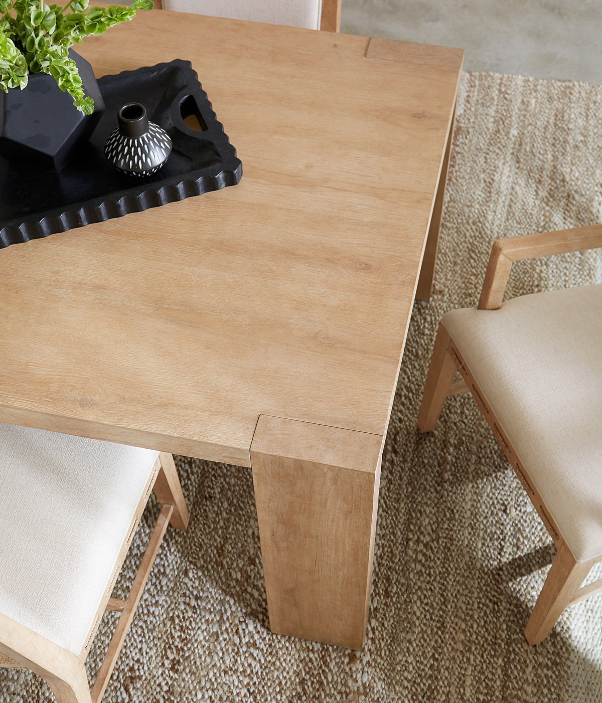 a table with a plant on it