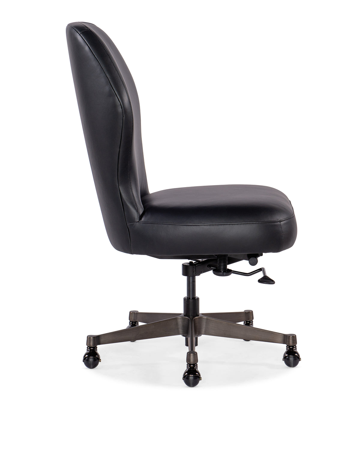 a black office chair with wheels