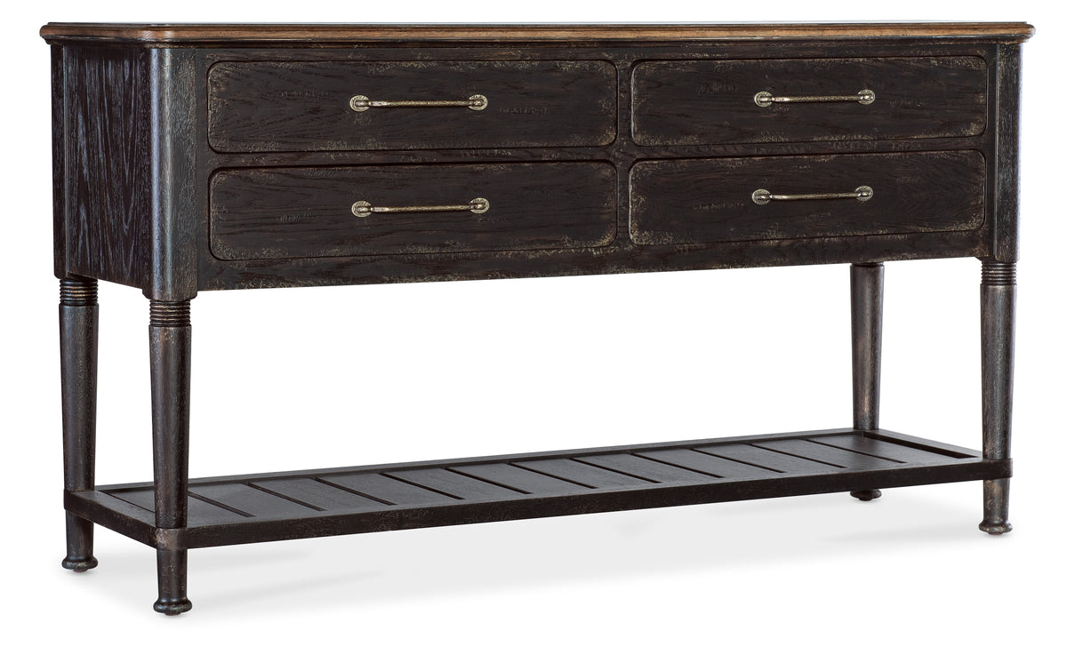 a black and brown dresser