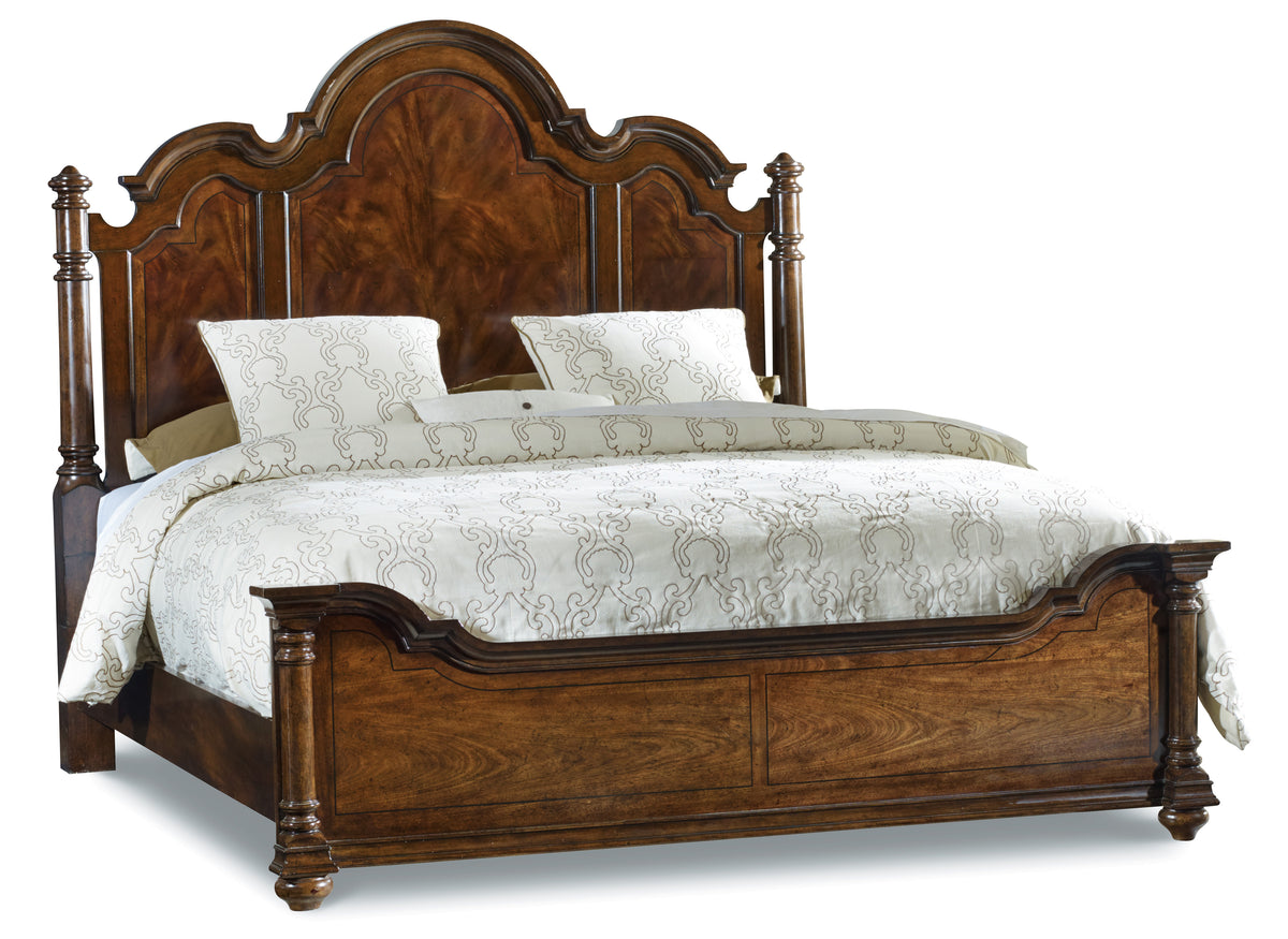 a bed with a white cover