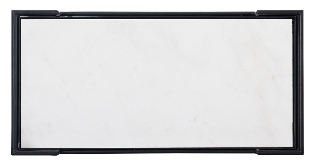 a white board with black frame