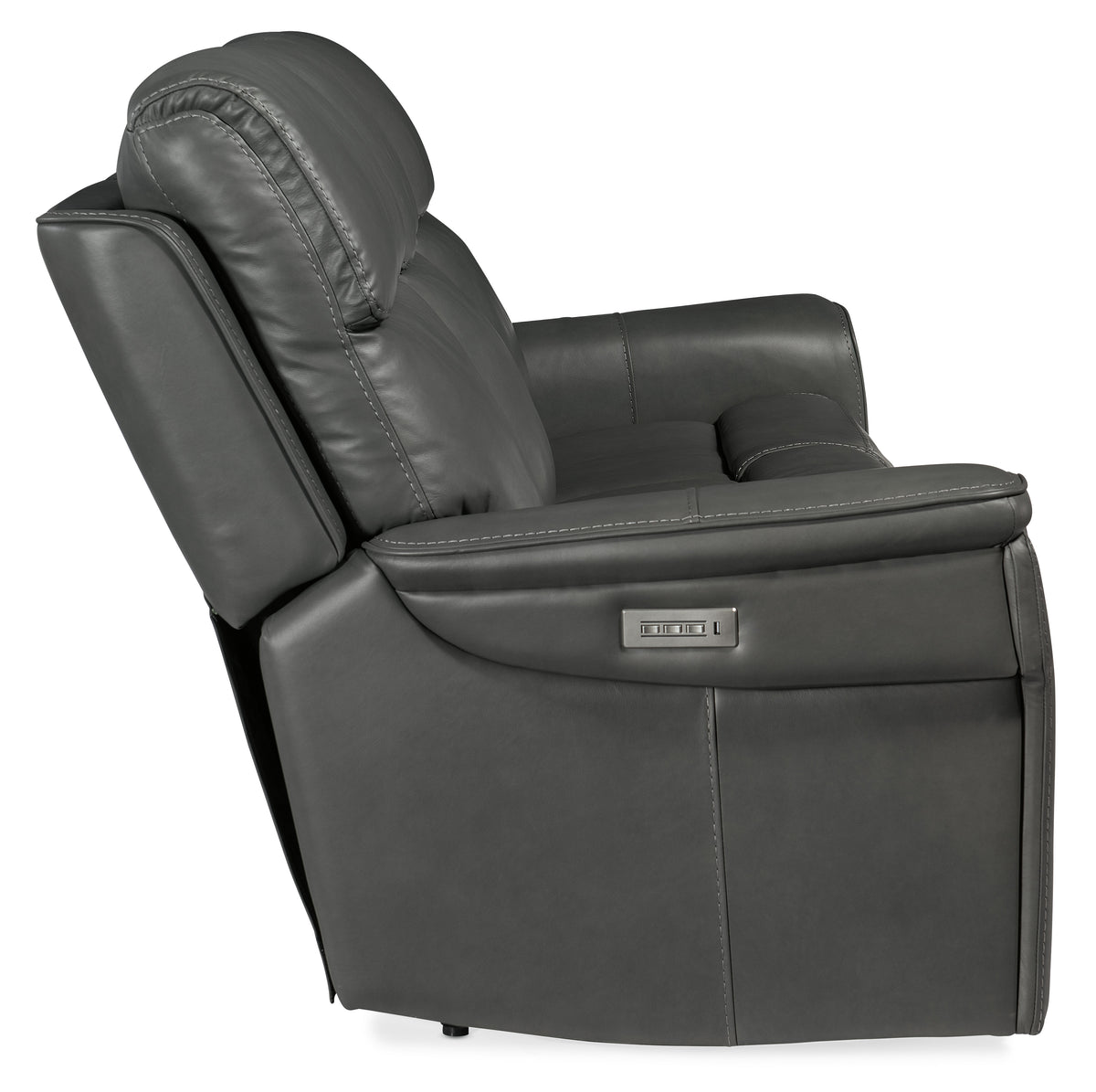 a black leather recliner chair