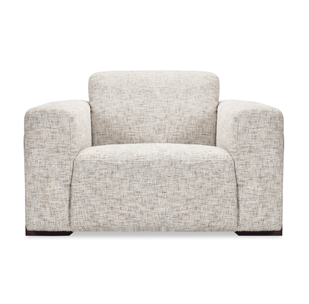 a white chair with brown legs