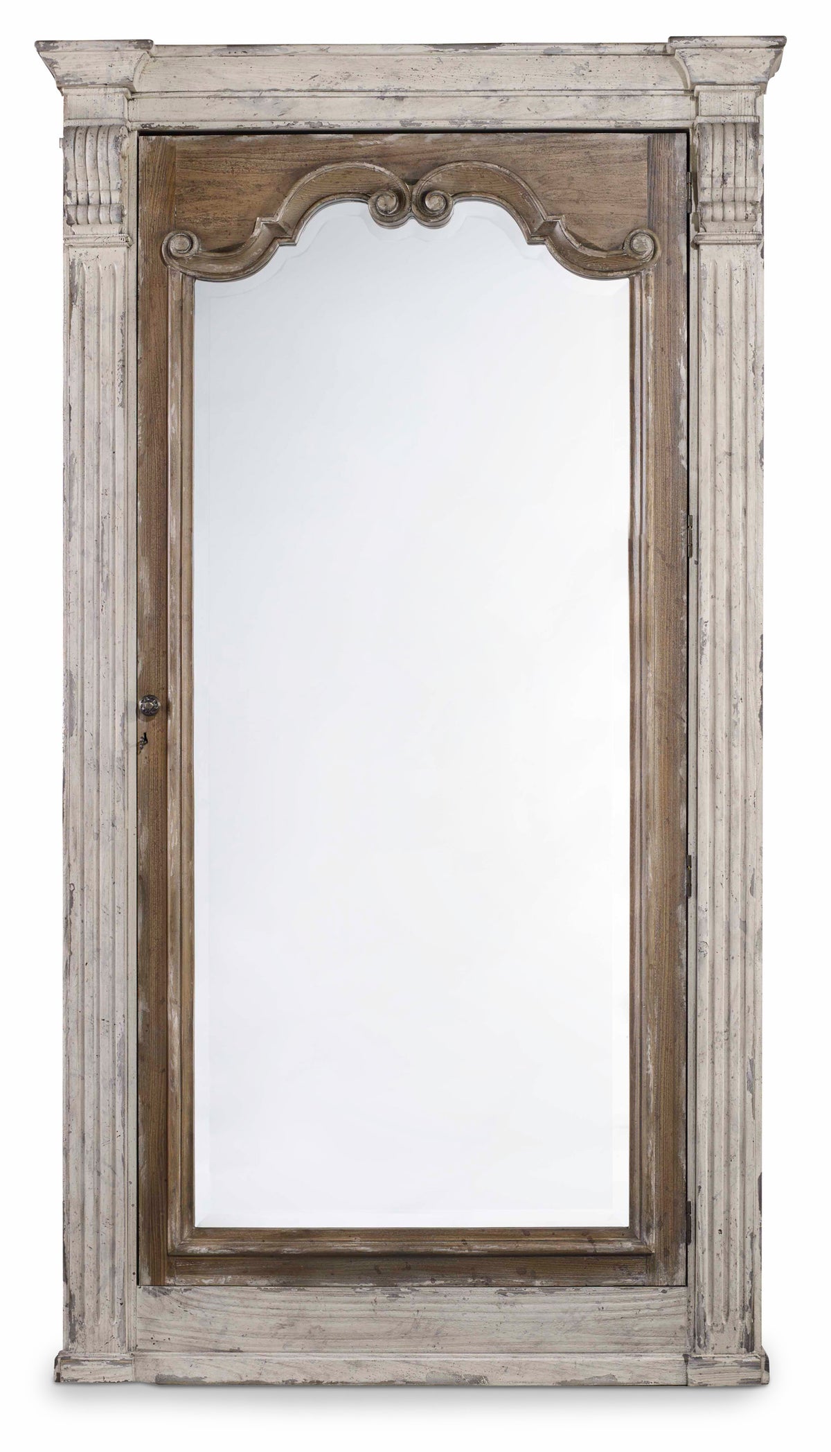 a mirror with a white frame