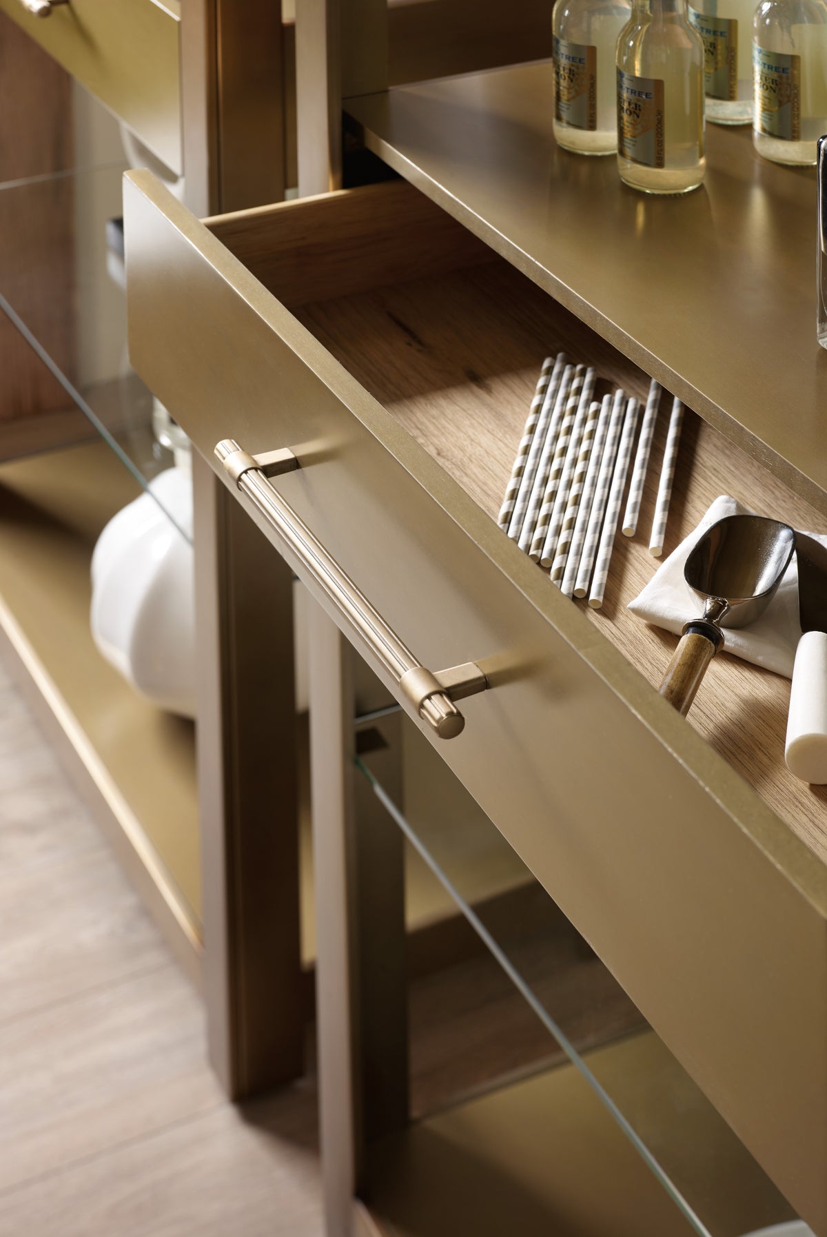 a drawer with a drawer open